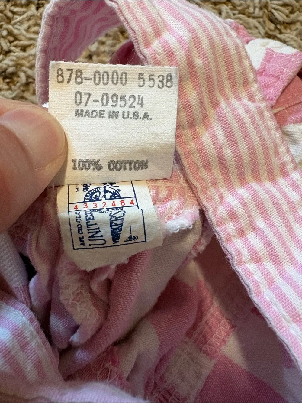 Vintage 90s Y2K OshKosh B'gosh Pink & White Striped Overalls size 12 months